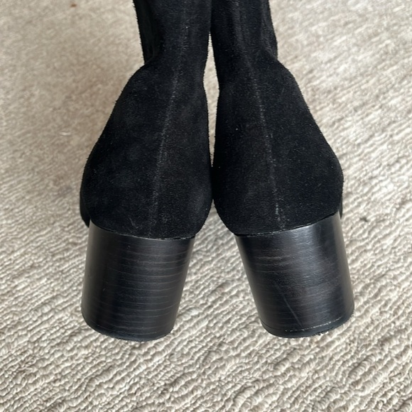 Thursday Everyday Paloma Suede Block Stacked Heel Boots Black size 10 - Picture 9 of 12